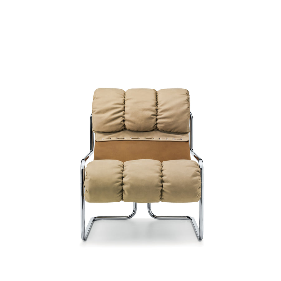 4Mariani Tucroma Armchair, contrasting leather, front view