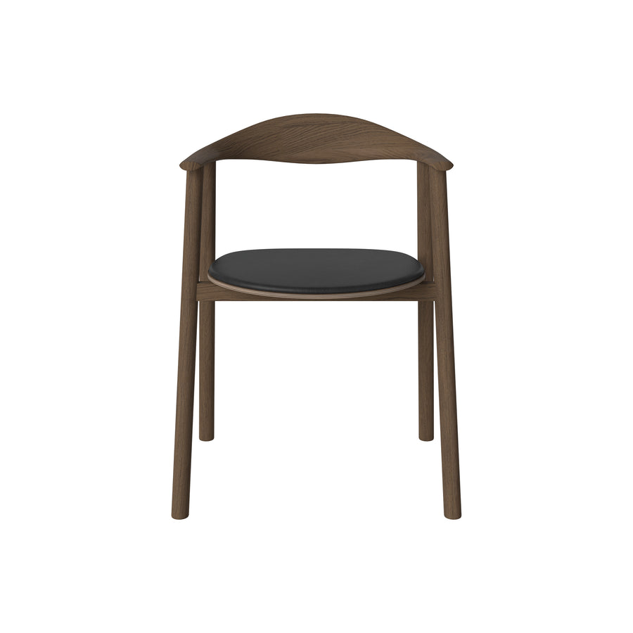 BOLIA Swinc Chair in Dark Oiled Oak, Sydney Leather Black