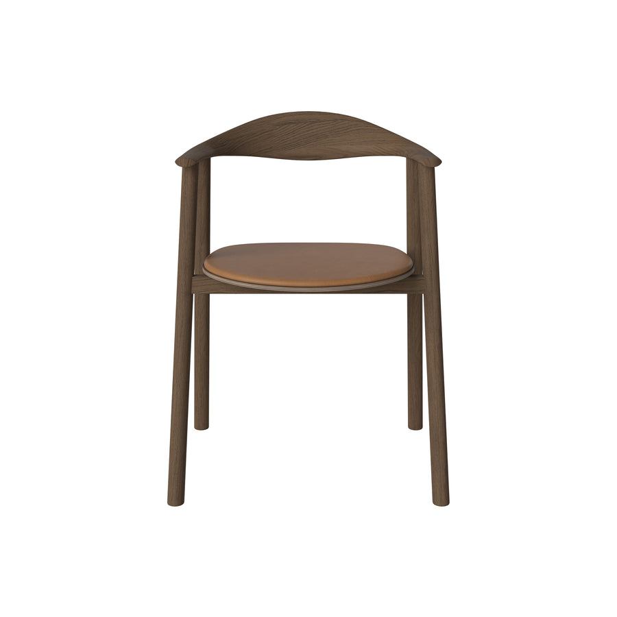 BOLIA Swinc Chair in Dark Oiled Oak, Sydney Leather Hazelnut