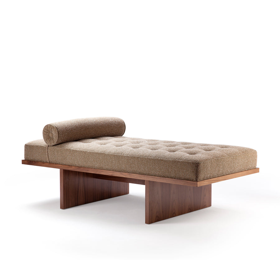 Collector, Frederic Daybed in Smoked Oak, fabric, profile turned