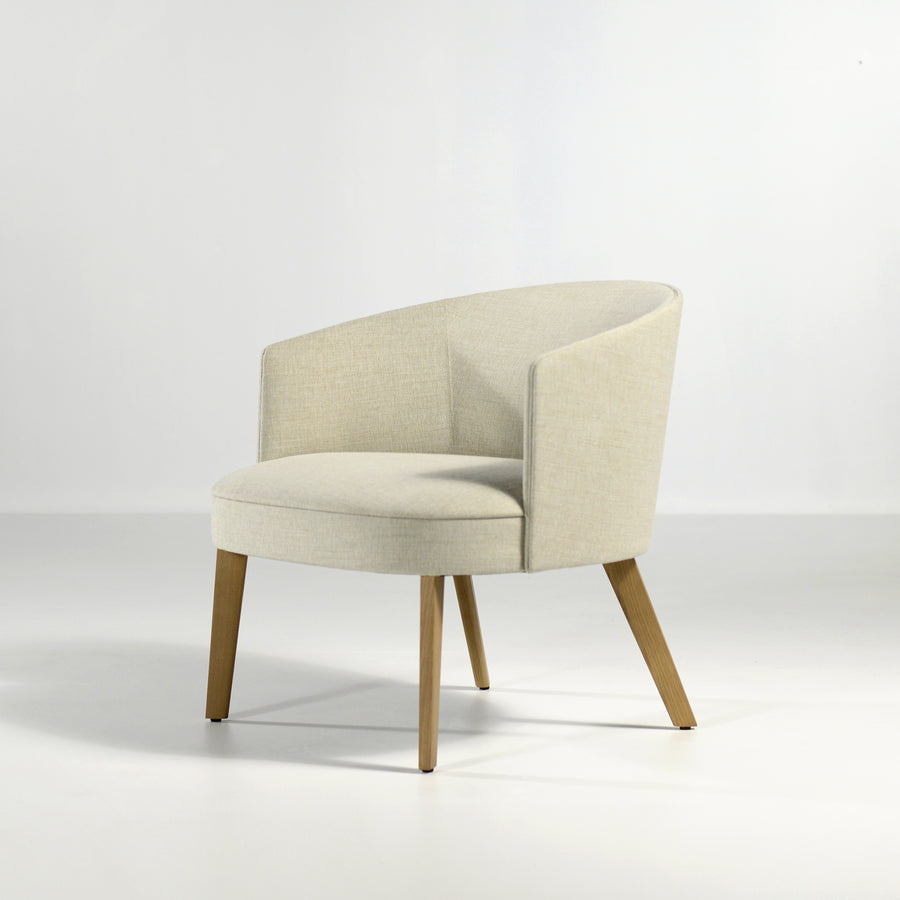 Potocco Lena Armchair, fabric category 2 beige, front turned