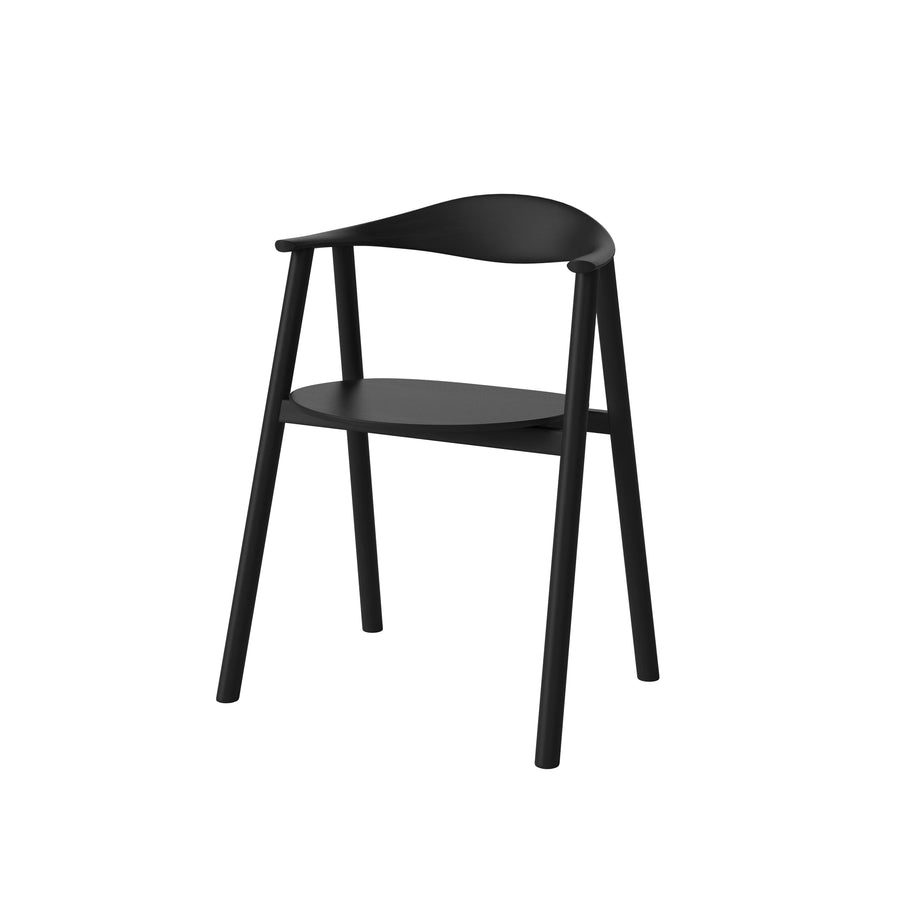 BOLIA Swing Chair in Black Oiled Oak, front turned