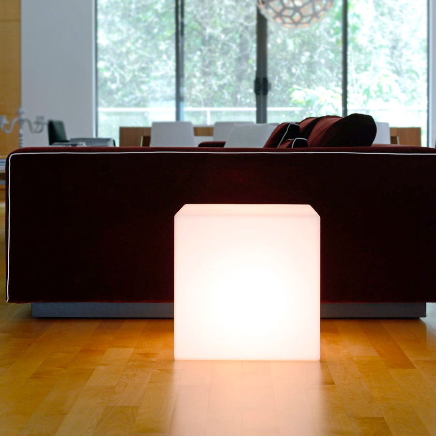 Cubo Illuminato - indoor light cube, made in Italy, © Spencer Interiors Inc.