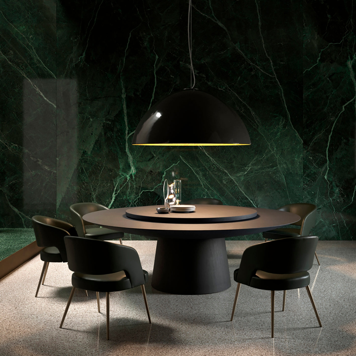 Emmemobili UFO Round Table With Lazy Susan Spencer Interiors