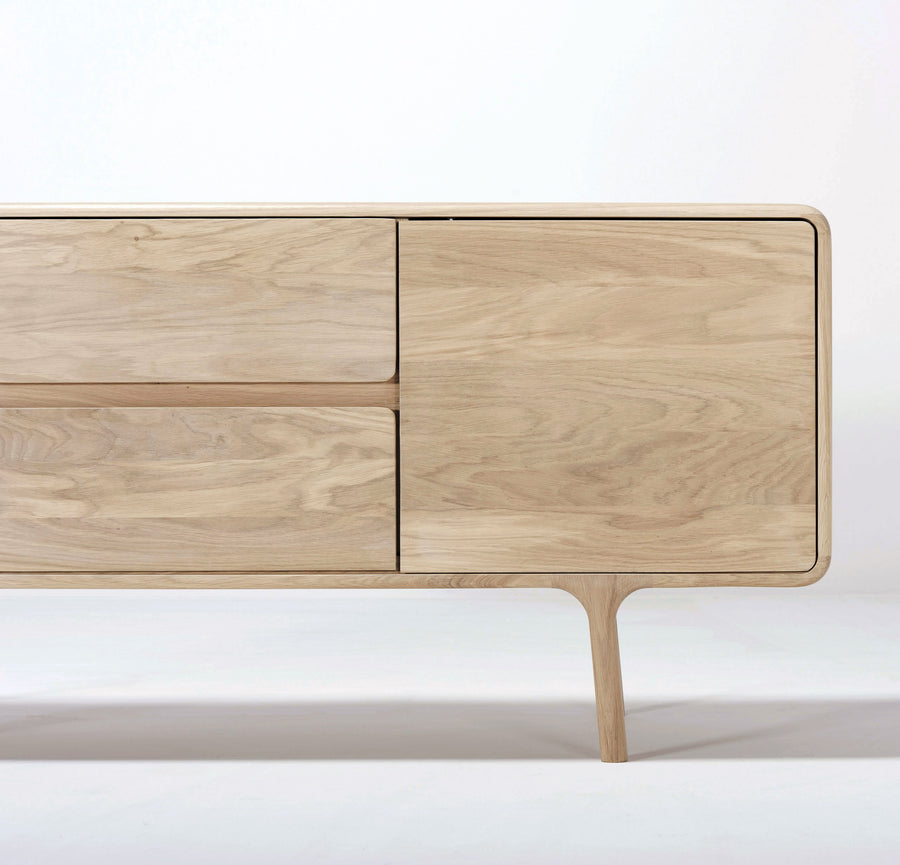 Gazzda Fawn Sideboard 150 in solid whitened Oak, detail | Spencer Interiors