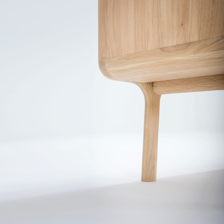 Gazzda Fawn Cabinet in solid Oak, leg detail | Spencer Interiors