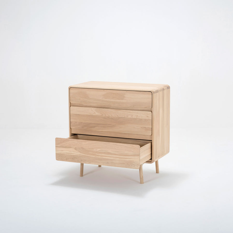 Gazzda Fawn Dresser in solid Oak, open drawer | Spencer Interiors