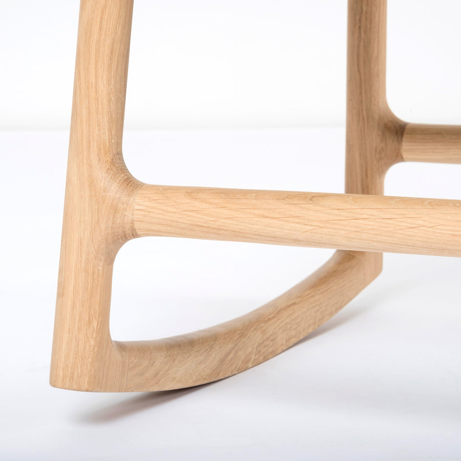 Gazzda Dedo Footstool in solid whitened Oak, detail