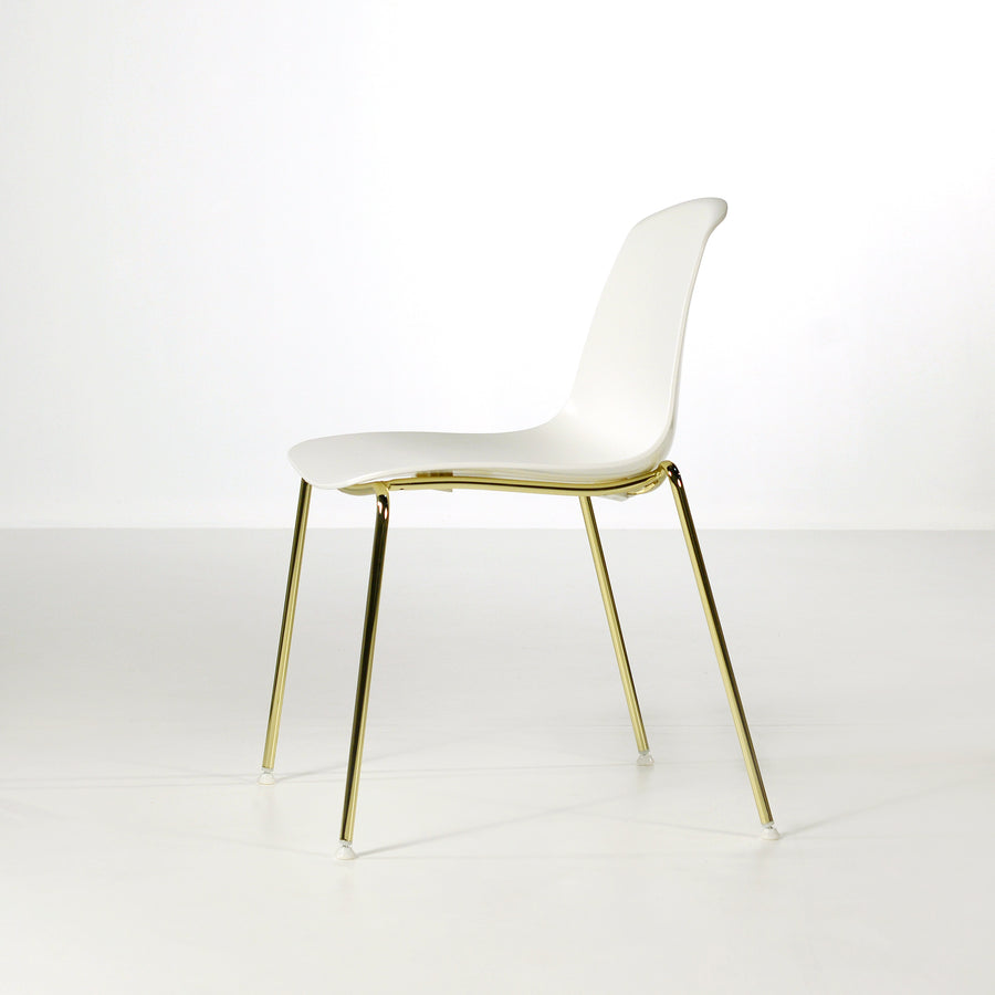 Luxy Italy, Special Edition Epoca Chair White, Brass 3, © Spencer Interiors Inc. 