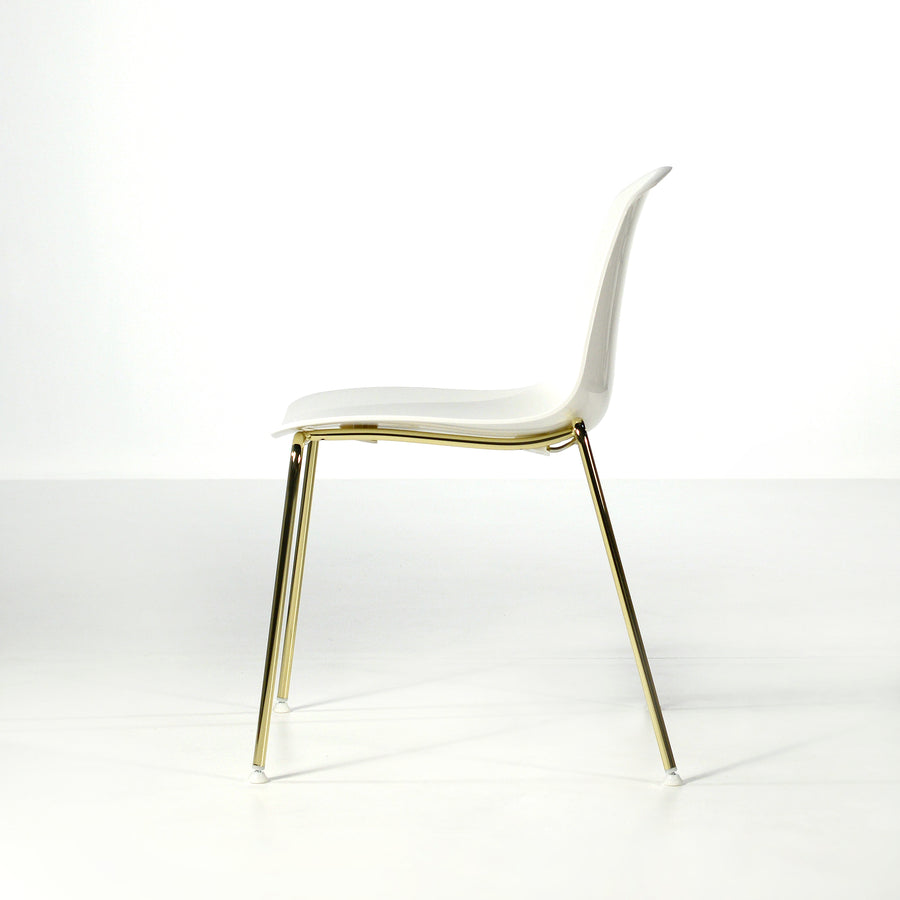 Luxy Italy, Special Edition Epoca Chair White, Brass 3, © Spencer Interiors Inc. 