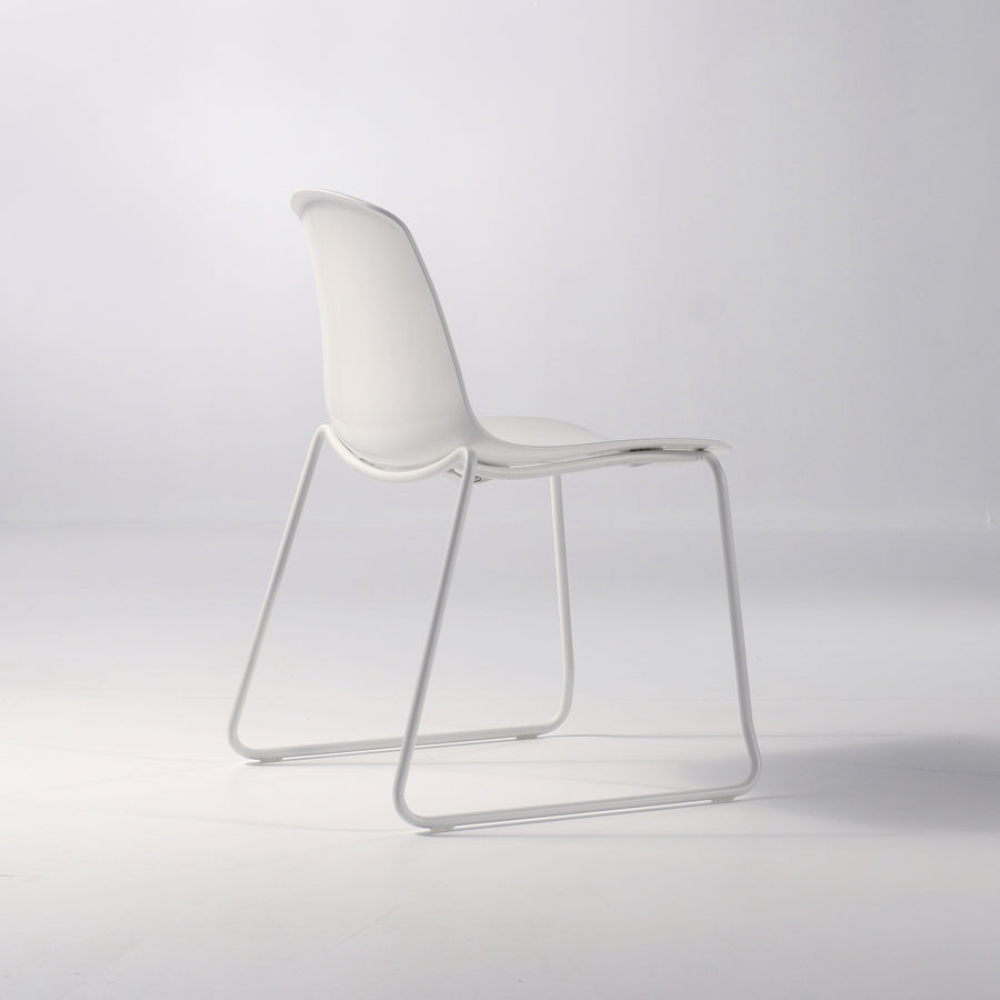 Luxy Epoca Sled Base Chair in All White , © Spencer Interiors Inc.