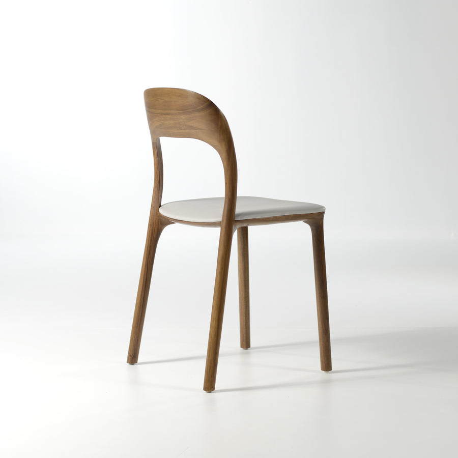 MS&Wood Elle Chair in solid Walnut, back turned | © Spencer Interiors
