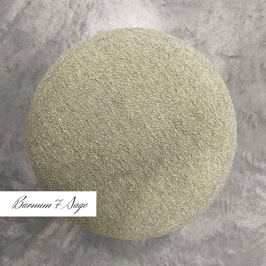 NORR11 Champagne Pouf in Barnum 7 Sage, ©Spencer Interiors Inc.