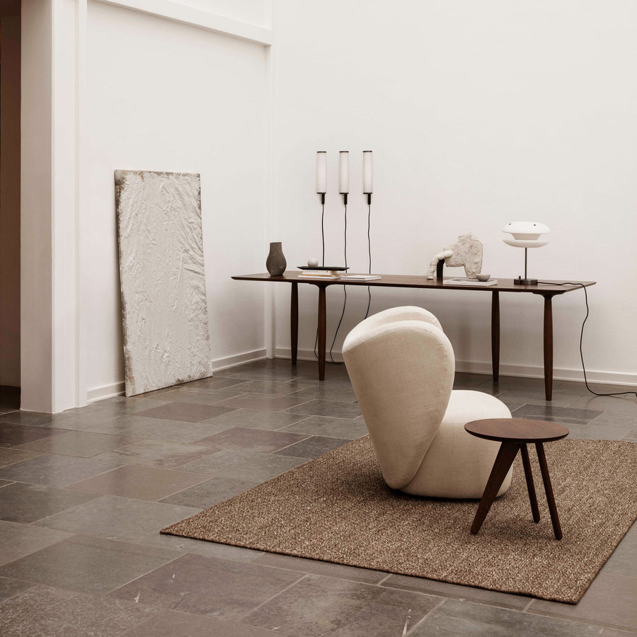 Norr11 Denmark, The Little Big Swivel Chair, ambient with Fin Side Table | Spencer Interiors