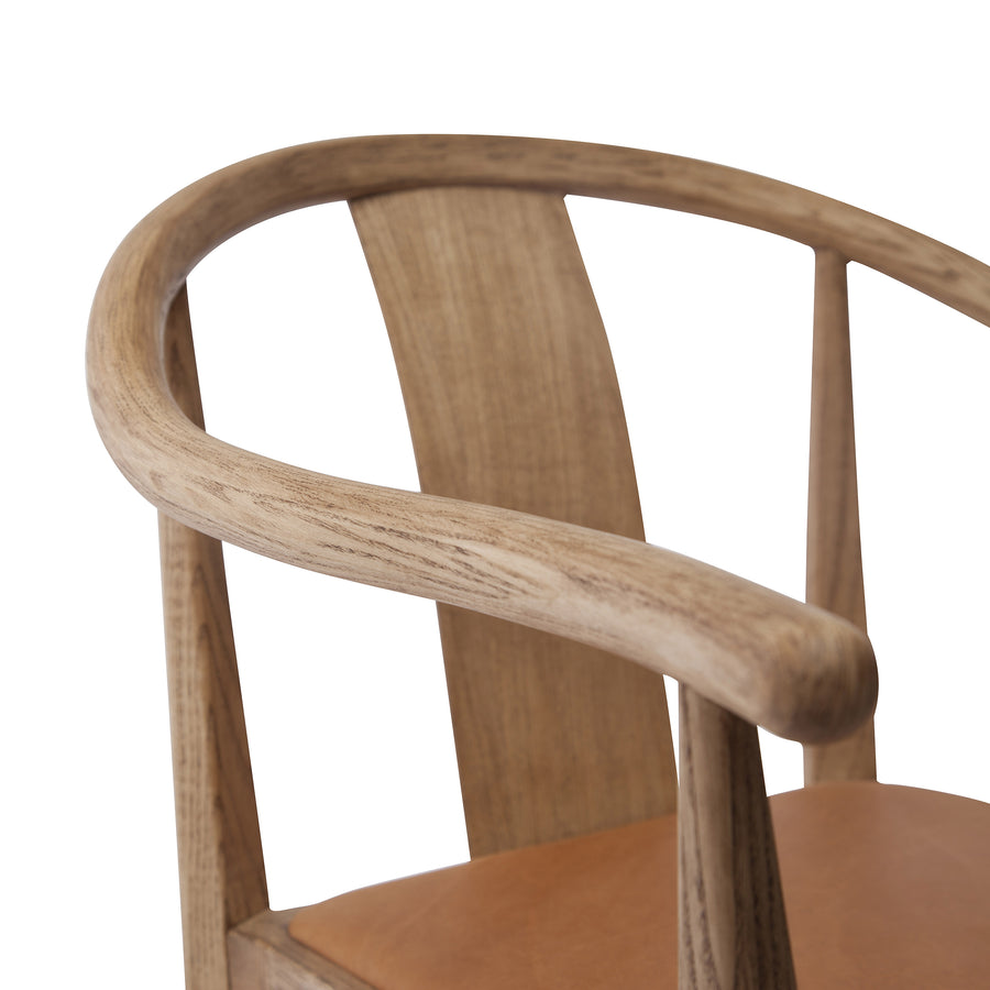 Norr11 Shanghai Dining Chair, Smoked Ash, Cognac