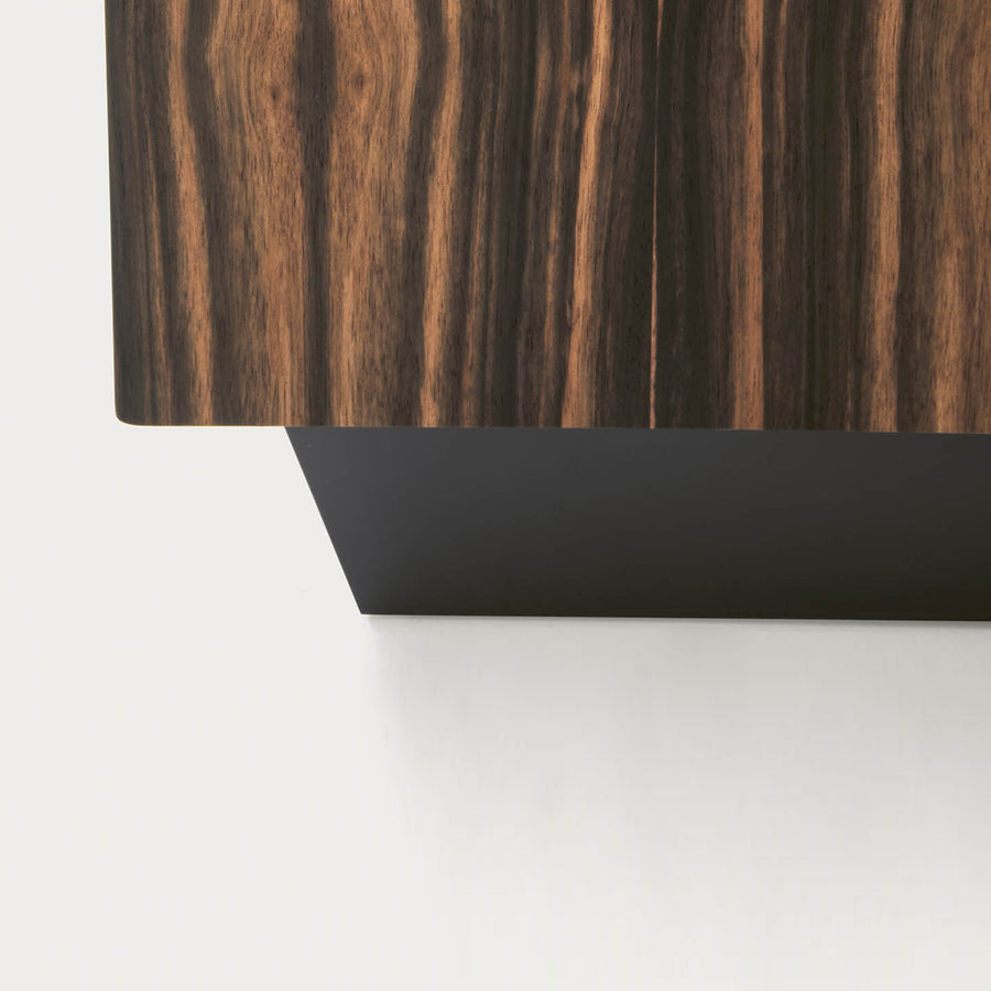Pianca Tosca Nightstand, base detail, made in Italy | Spencer Interiors