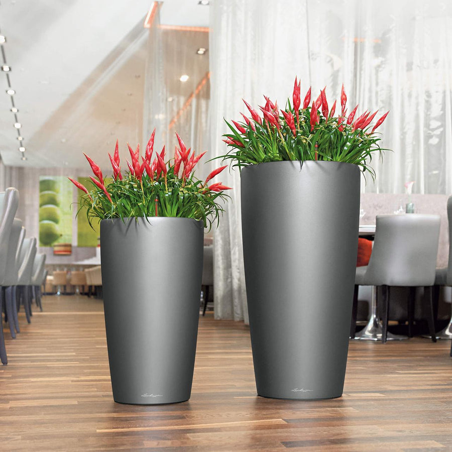 Rondo Self Watering Charcoal Planters, made in Germany | Spencer Interiors