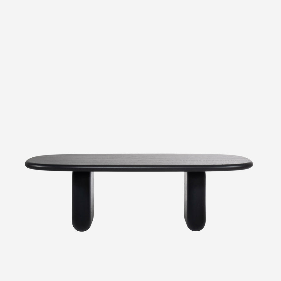 WOAK Cairn Table in Black Oak, profile
