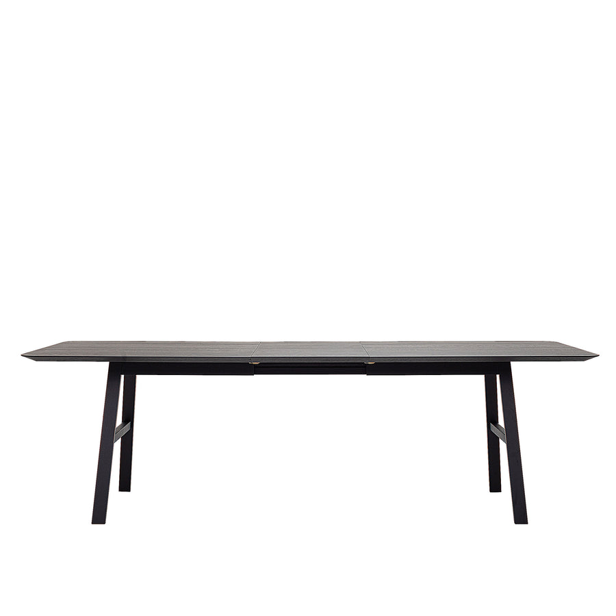 WOAK Malin Extension Table in solid Black Oak, side view 250 cm