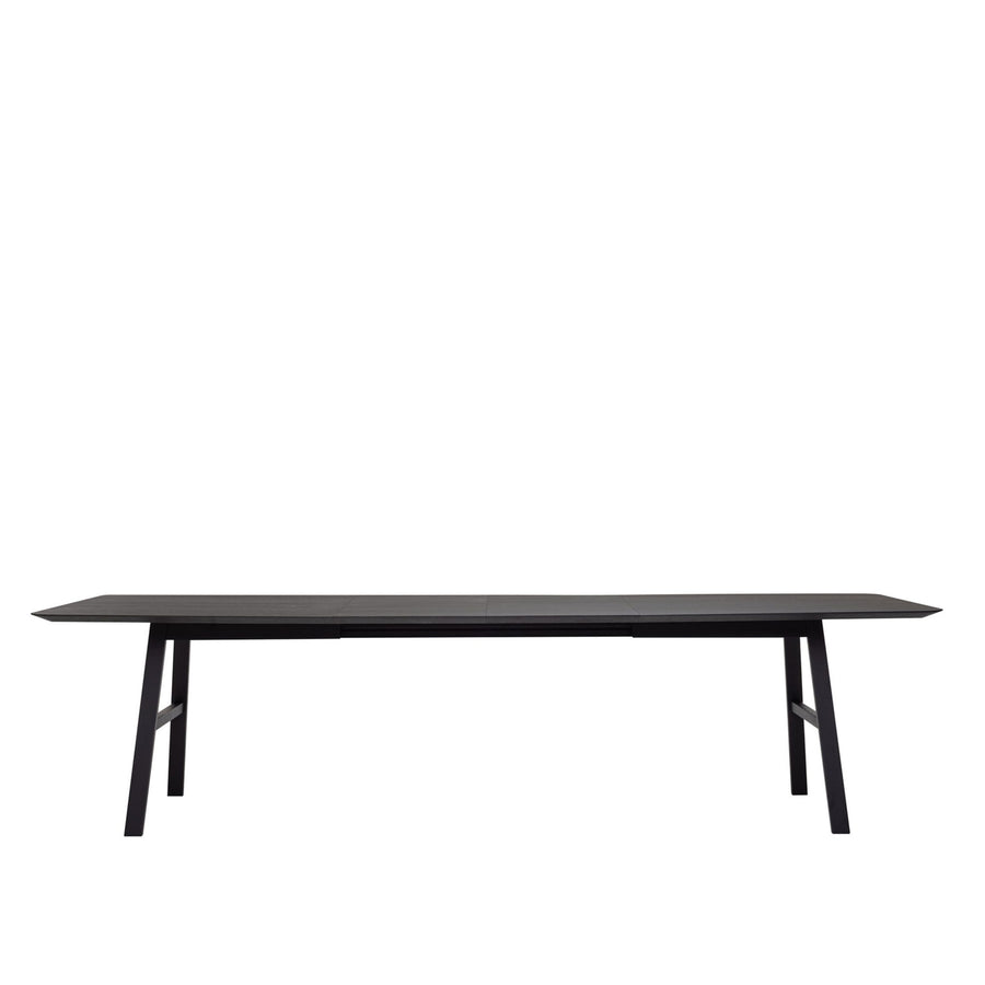 WOAK Malin Extension Table in solid Black Oak, side view 300 cm