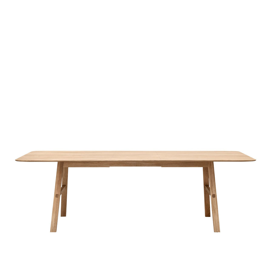WOAK Malin Extension Table in solid Natural Oak, side view