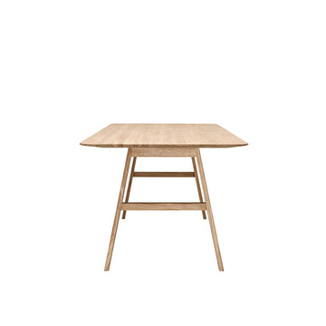 WOAK Malin Extension Table in solid Natural Oak, end view