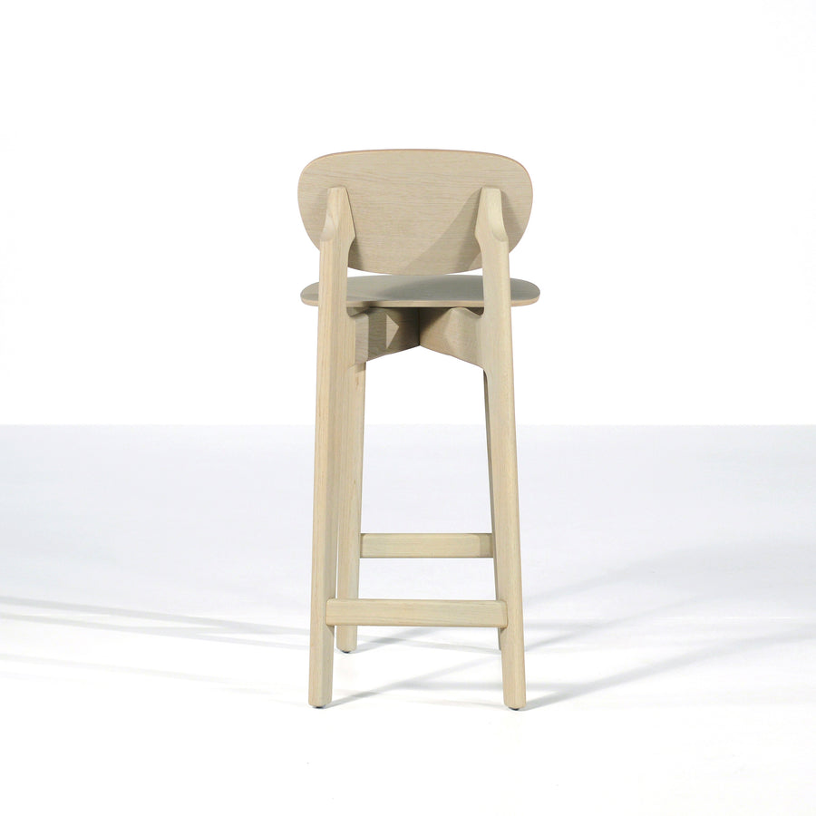 Zeitraum Zenso Stool in Stained Oak, back, © Spencer Interiors Inc.
