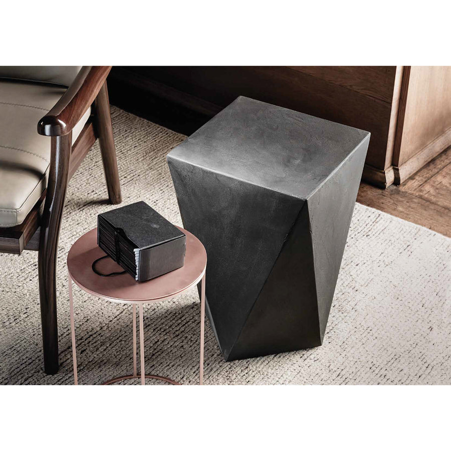 Vibieffe Diamond Side Table, concrete effect, made in Italy - Spencer Interiors