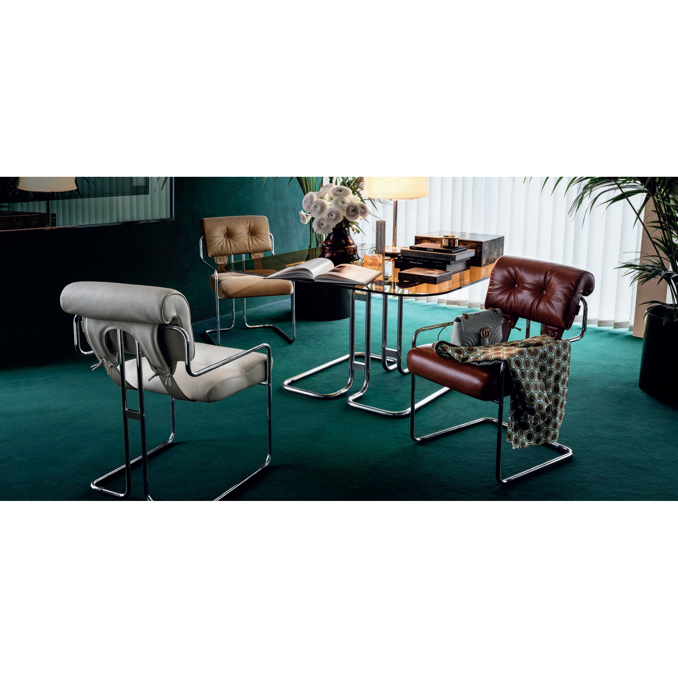 Canapé 3 Places Mariani Tucroma, Cuir Marron, Design Guido Faleschini, 200 Cm