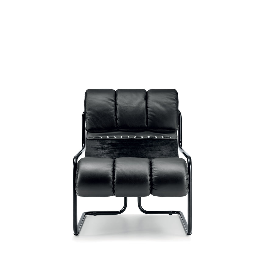 4Mariani Tucroma Armchair, black leather, front
