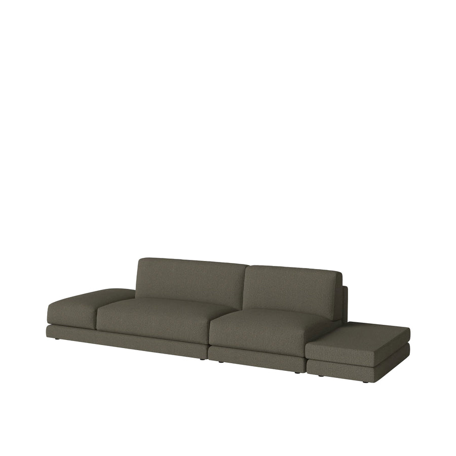 BOLIA Avelou 326 Open End Sofa  LEFT, front turned, in Memory Green