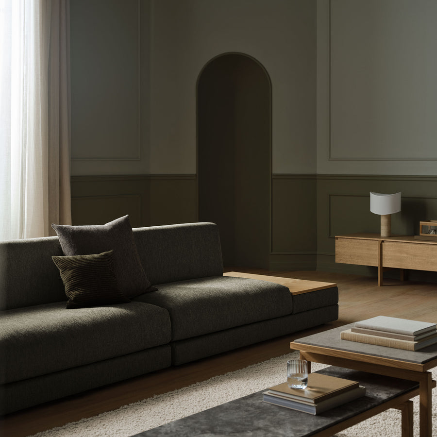 BOLIA Avelou Open End Sofa, ambient detail in Memory Green