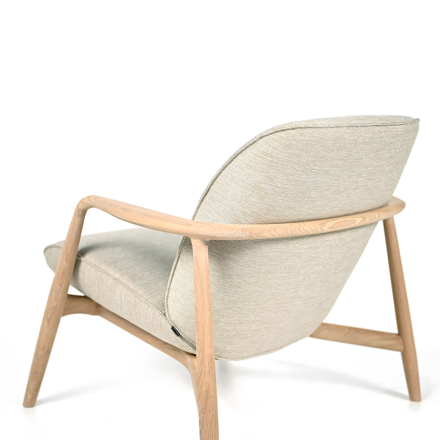 BOLIA Bowie Armchair in White Pigmented Oak, Ocean Sand, back detail