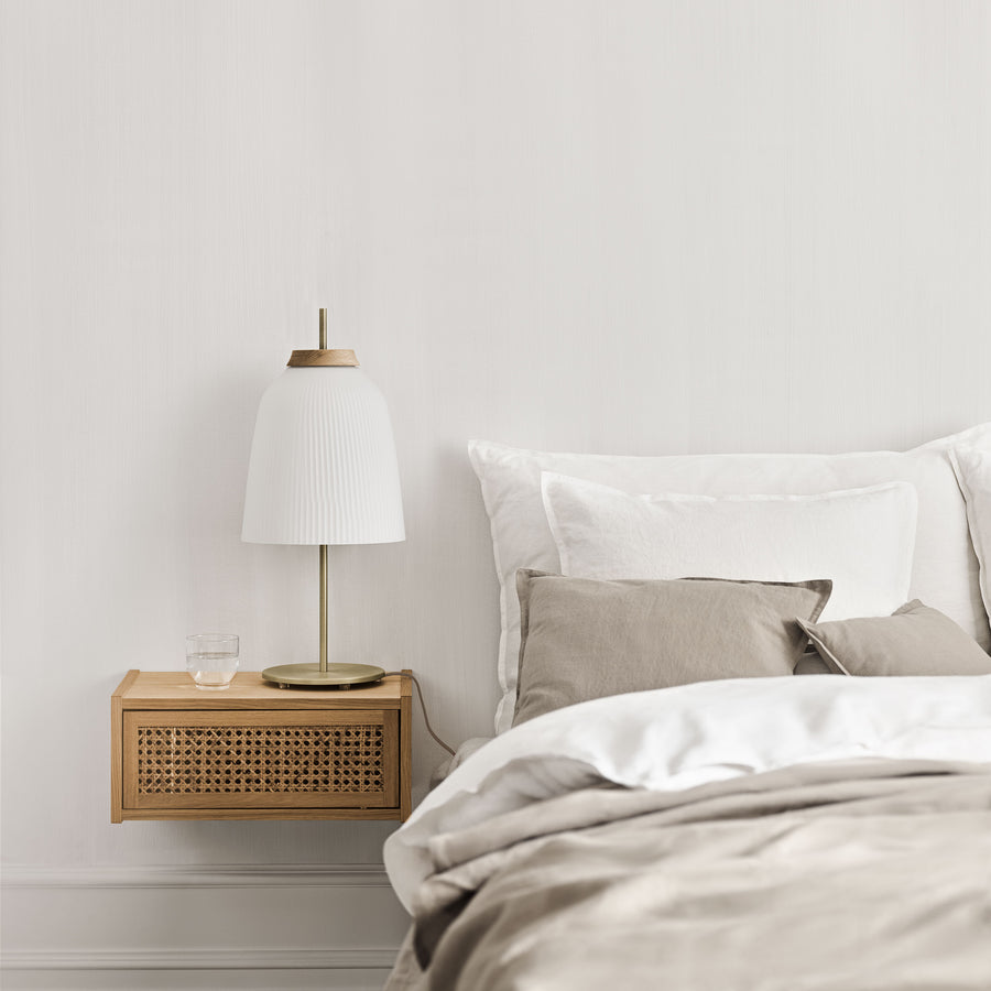 BOLIA Cana Wall Mounted Bedside Table, Oak, ambient