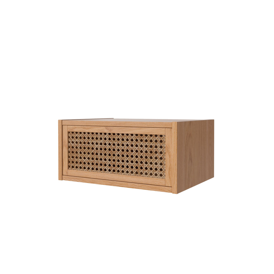 BOLIA Cana Wall Mounted Bedside Table, Oak, Front turned