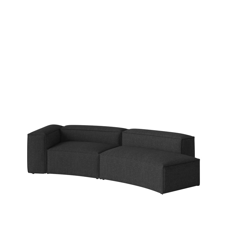BOLIA Cosima Curved Sofa 298 with Open End Right, in fabric Memory Anthracite