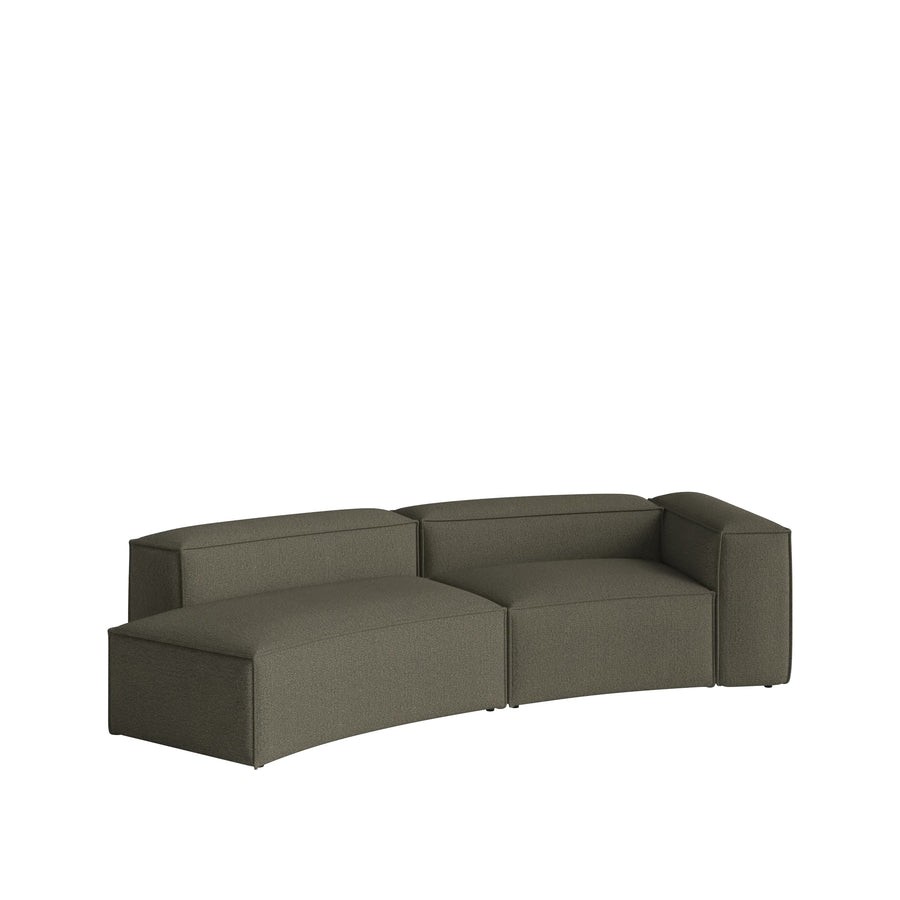 BOLIA Cosima Curved Sofa 298 with Open End Left, in fabric Memory Green