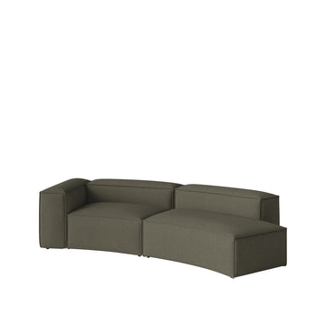BOLIA Cosima Curved Sofa 298 with Open End Right, in fabric Memory Green