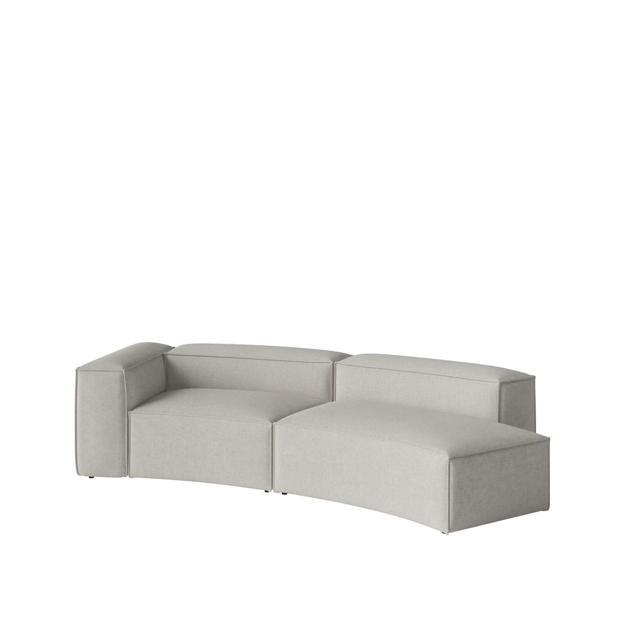 BOLIA Cosima Curved Sofa 298 with Open End Right, in fabric Memory Grey White