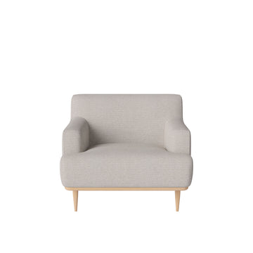 BOLIA Dover Armchair in Memory Grey-White fabric, White Pigmented Oak