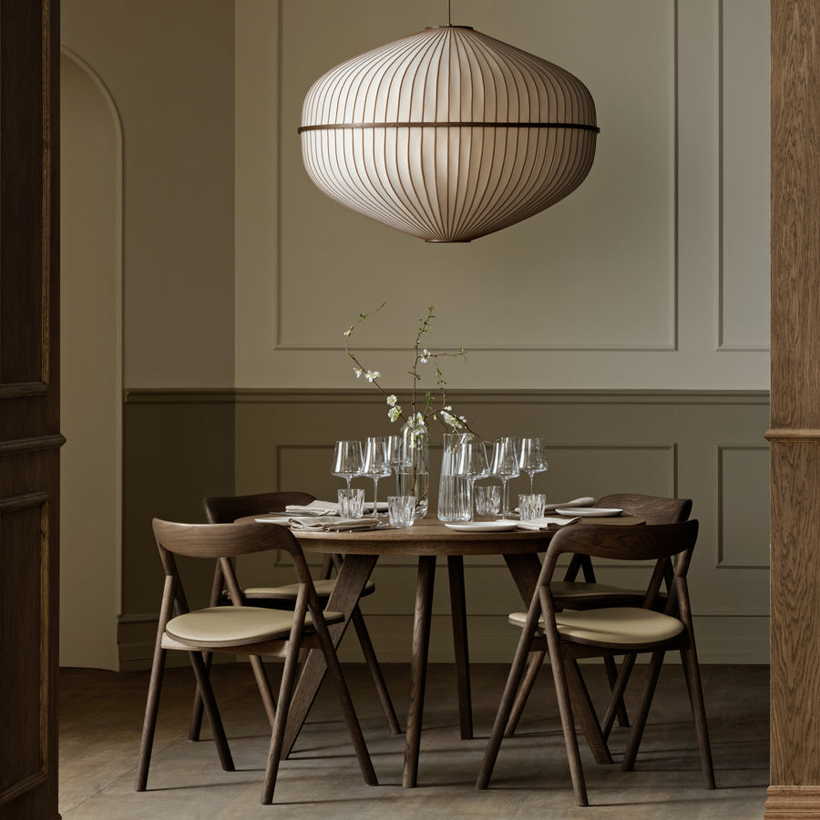 BOLIA Fenri Upholstered Dining Chair in Dark Oiled Oak, Leather Quattro Sand