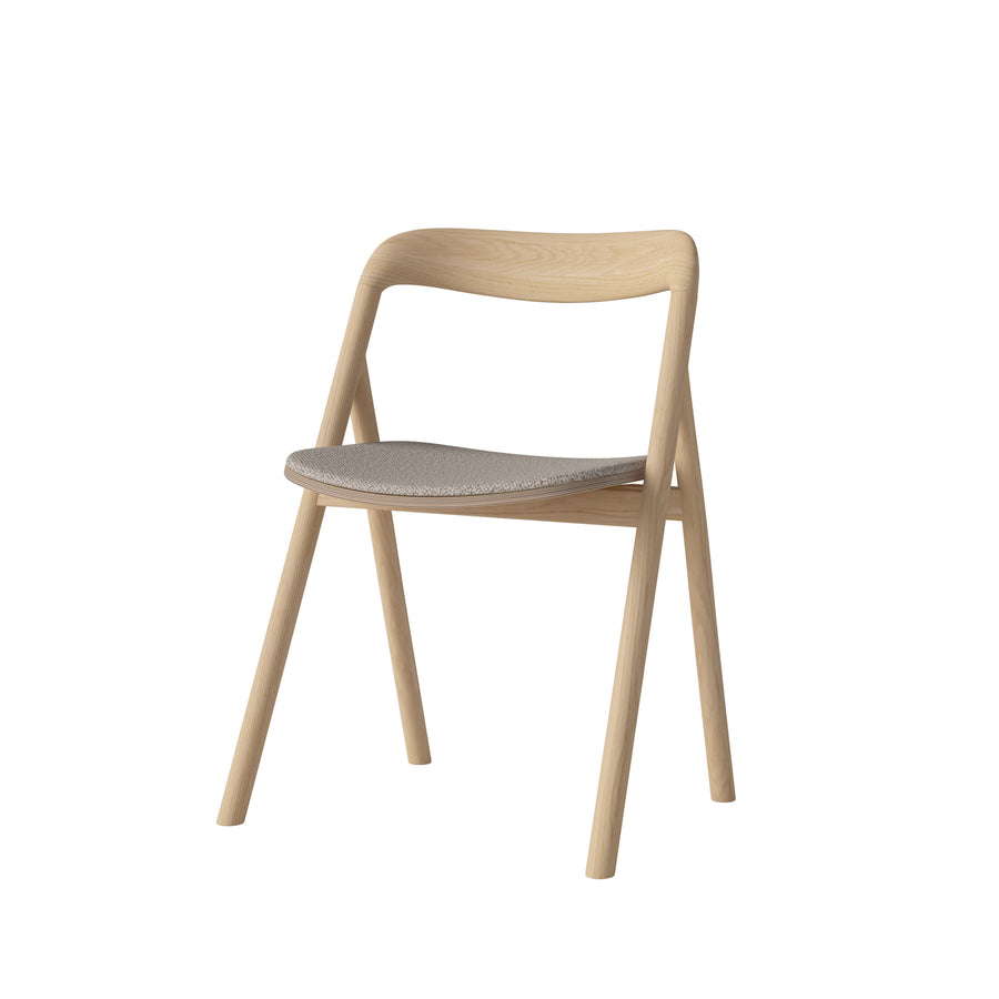 BOLIA Fenri Upholstered Dining Chair Chair in White Oiled Oak, fabric Adria Sand