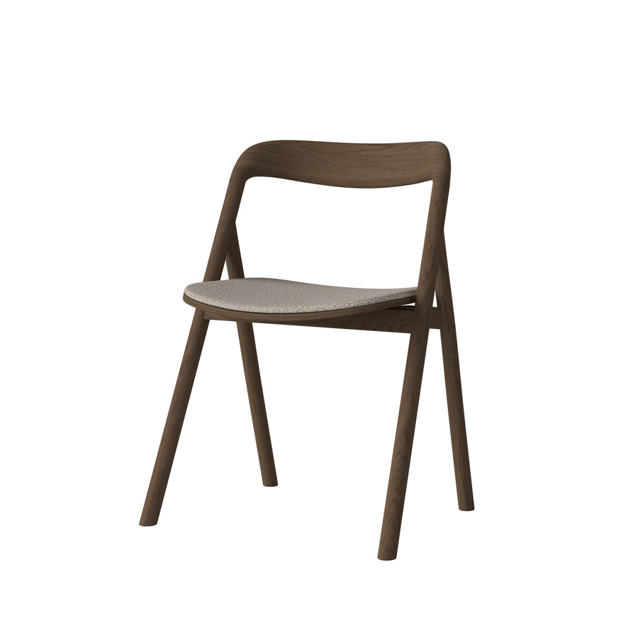 BOLIA Fenri Upholstered Dining Chair Chair in Dark Oiled Oak, fabric Adria Sand