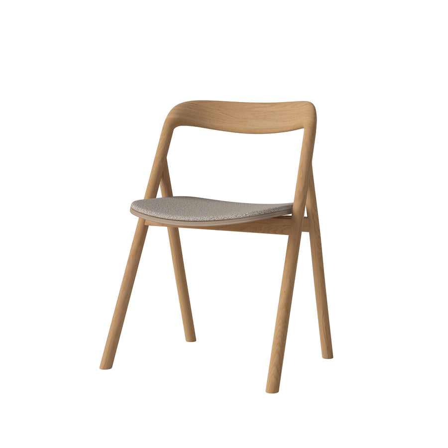BOLIA Fenri Upholstered Dining Chair Chair in Oiled Oak, fabric Adria Sand