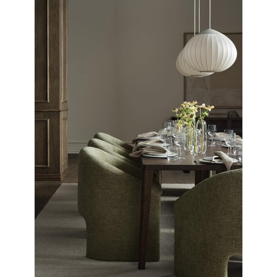 BOLIA Graceful Dining Table with Mielo Dining Chairs in profile