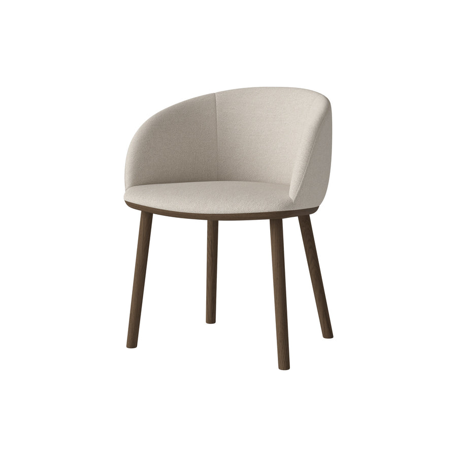 BOLIA Join Chair, dark oiled Oak, fabric Revi Ivory, front turned