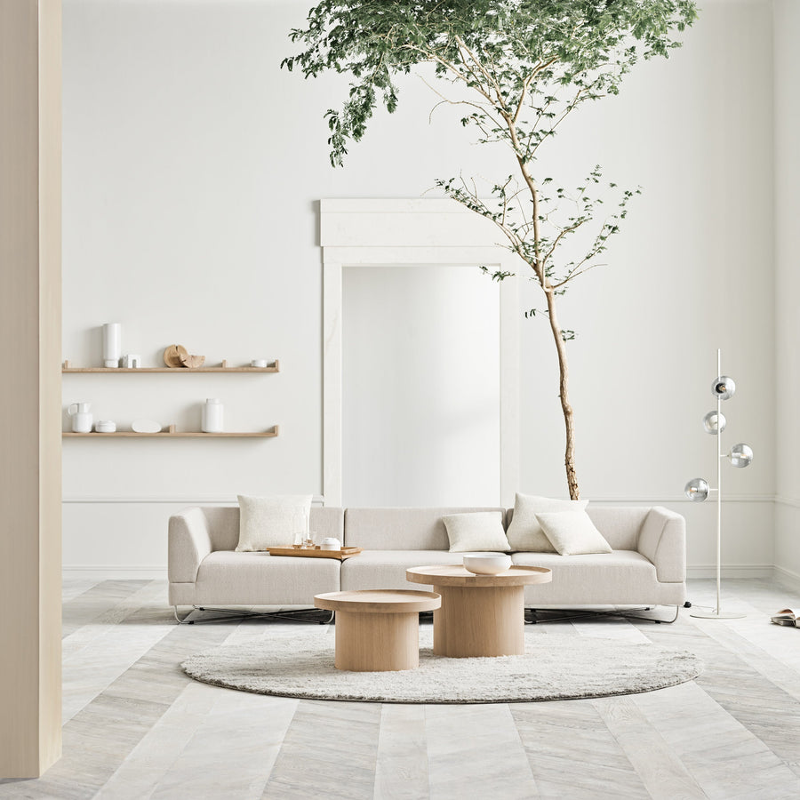 BOLIA Plateau Coffee Tables, Lacquered White Pigmented Oak, ambient
