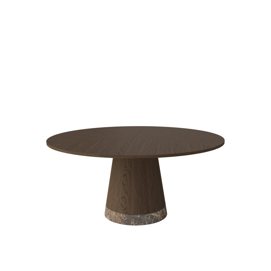 BOLIA Piro Dining Table 160, Dark Oiled Oak, Emperador Base