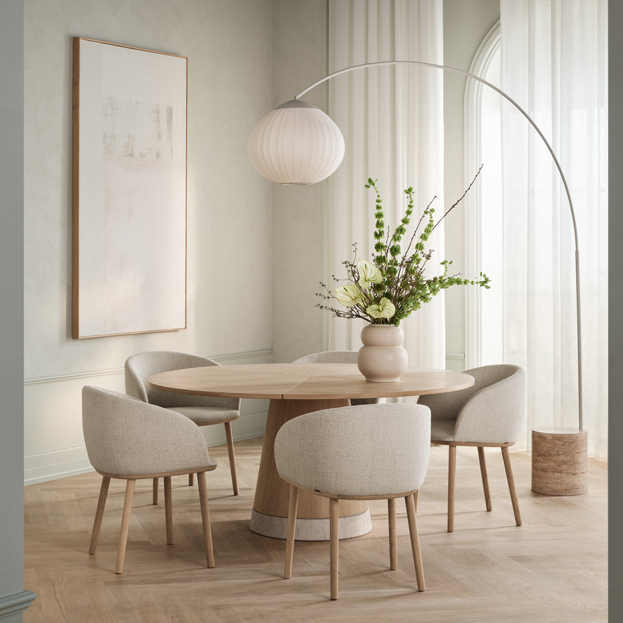 BOLIA Piro Dining Table 160 cm, White Pigmented Oak, ambient