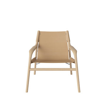 BOLIA Soul Armchair in White Pigmented Oak, Nature Leather